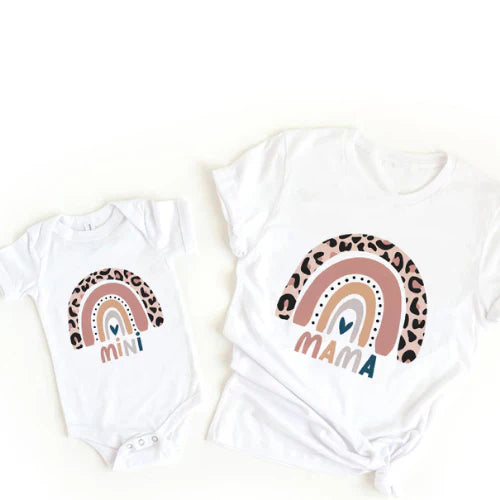 Maliben | Mama & Daughter - MatchIng T-Shirt & Romper in Rainbow Design