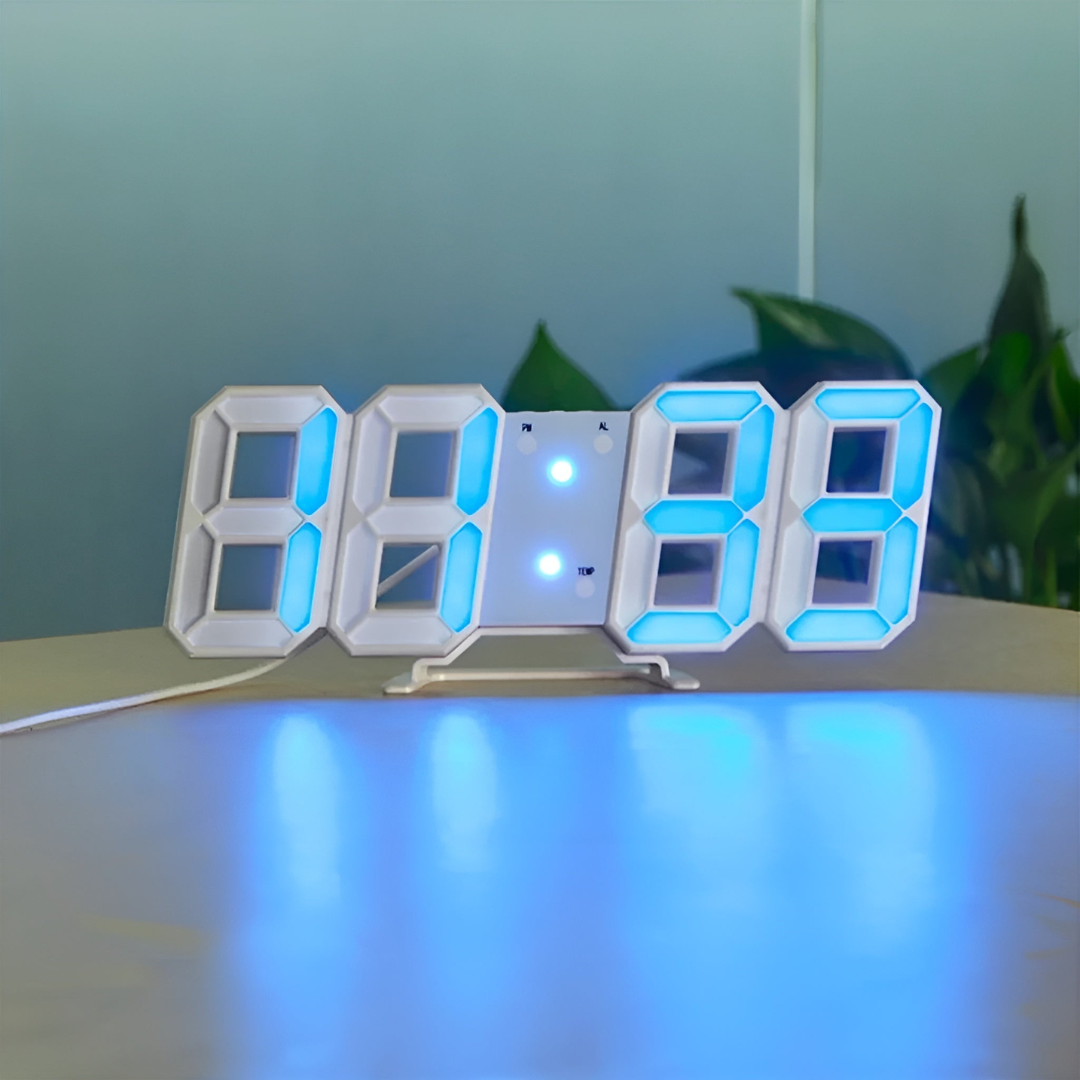 Maliben | Modern 3d Led Wall Clock – Digital Eye‑Catching Display