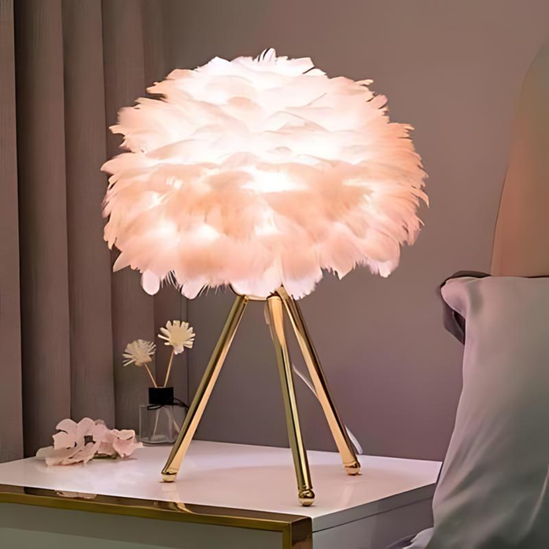 Maliben | Luxury Table Lamp With Soft Feathers