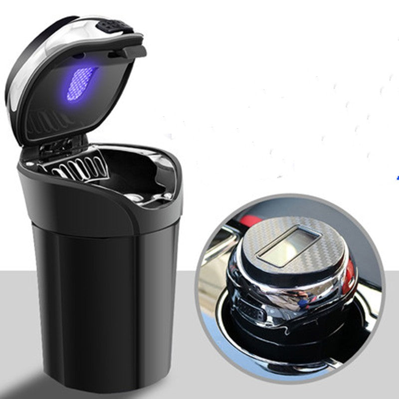 Maliben | Detachable Stainless Steel Car Ashtray With Lid And Led Light, Powered