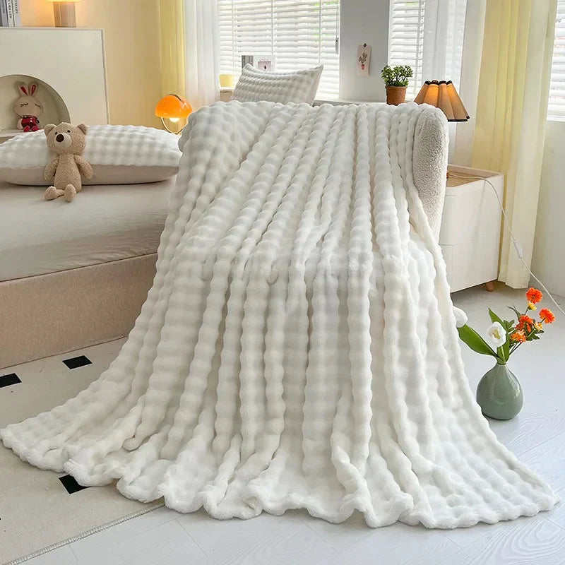 Maliben | Luxury Bubble Texture Fleece Blanket - Bubblenest