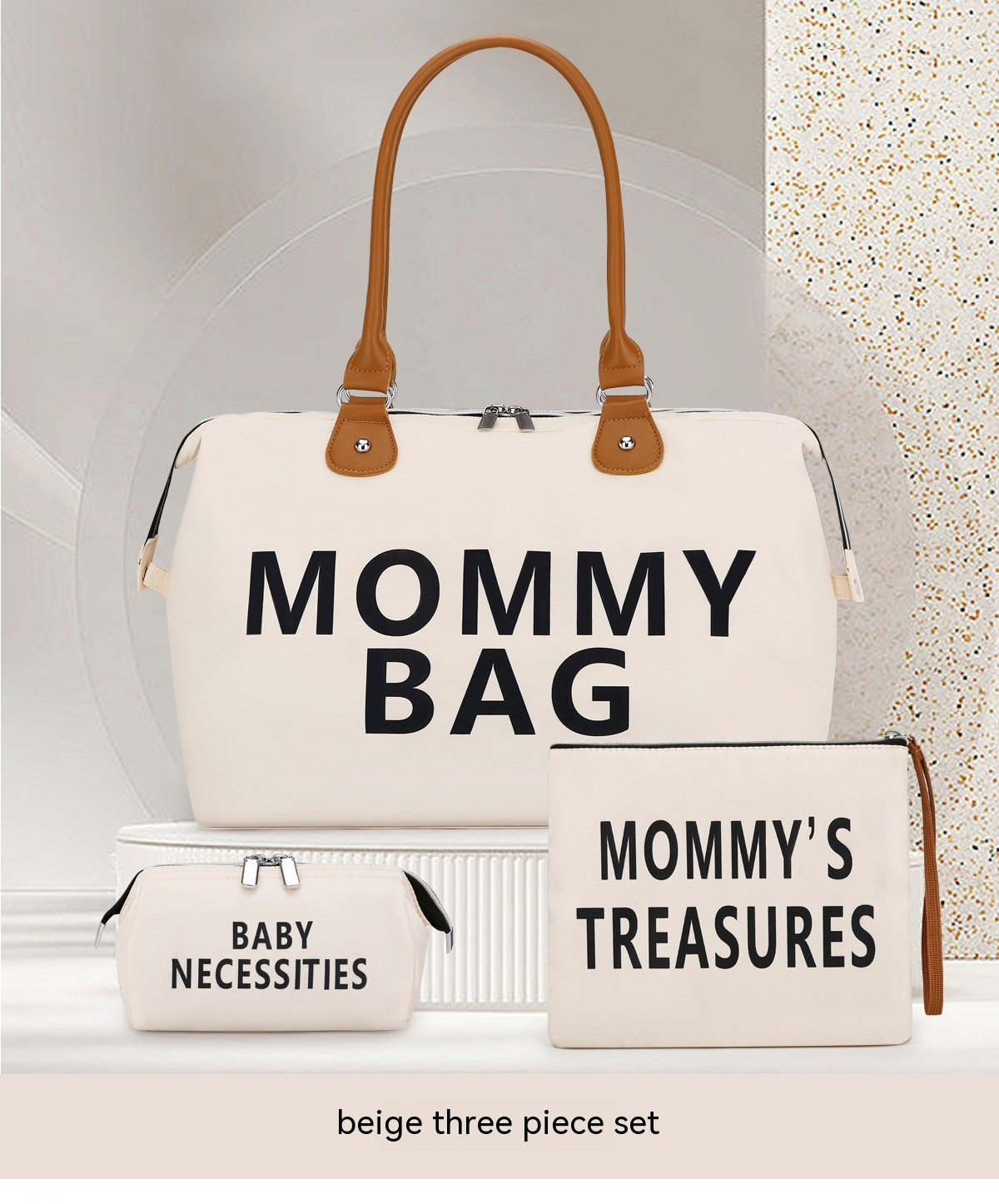 Maliben | 3-Piece Diaper Bag Set – Large Diaper Bag For Baby Supplies