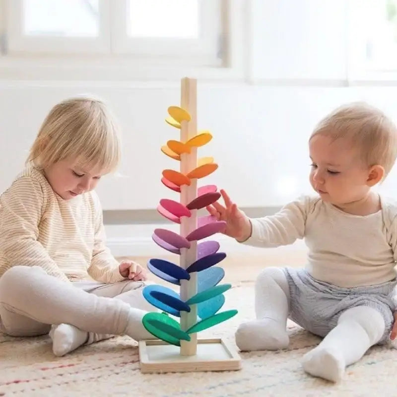 Maliben | Montessori Wooden Marble Tower
