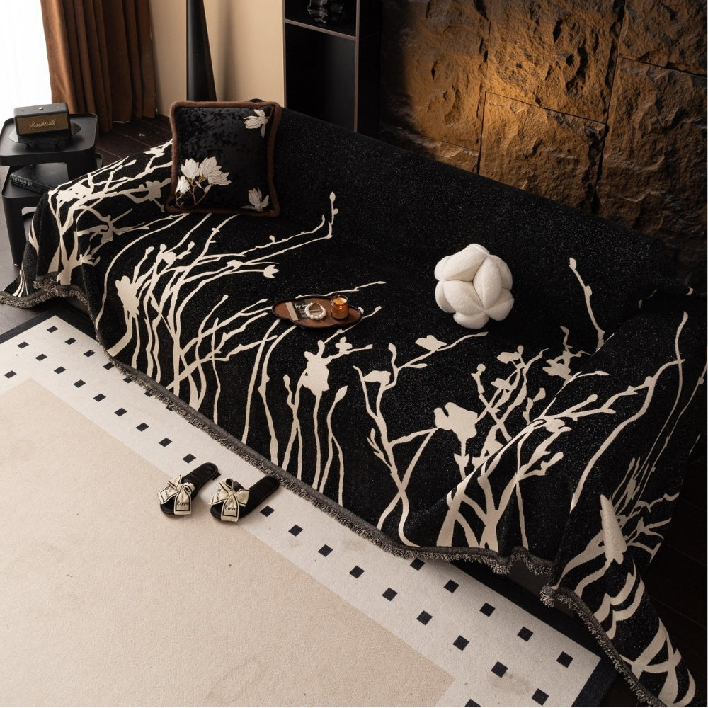 Maliben | Twilight Branches Chenille Sofa Cover