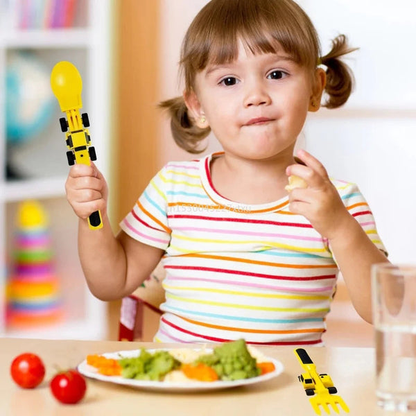 Maliben | Bulldozer Kids Cutlery Set - Constructofork