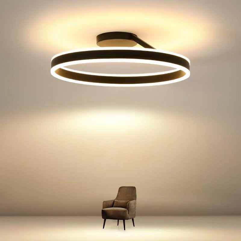 Maliben | Radiantglimmer Ceiling Light - Luxurious Golden Led Lighting With Metal Elements