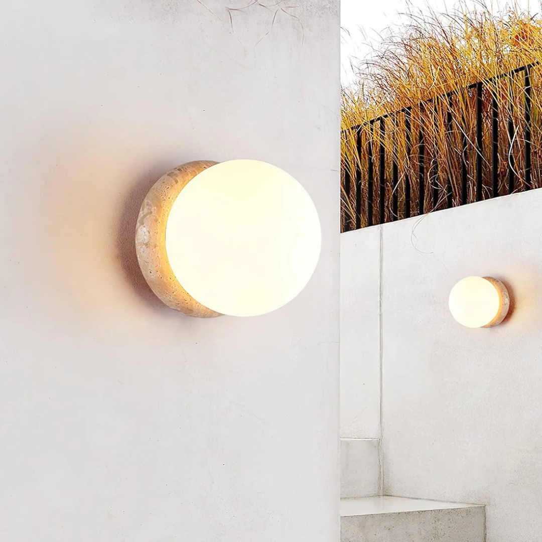 Maliben | Travertine Waterproof Outdoor Wall Lamp