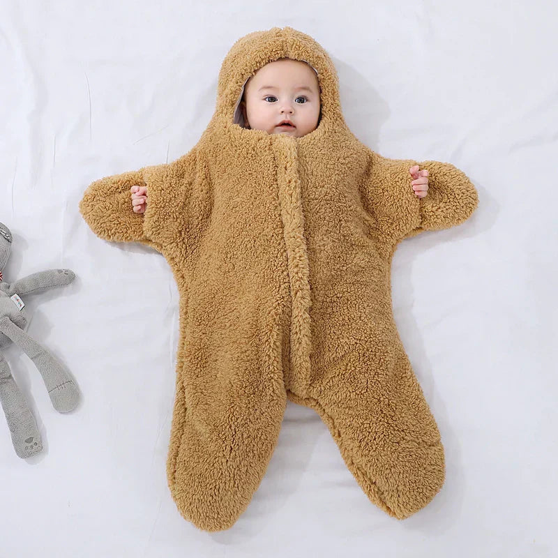 Maliben | Snugglebear Romper | ComFort for Your Little One - Plush Baby Suit With Hood