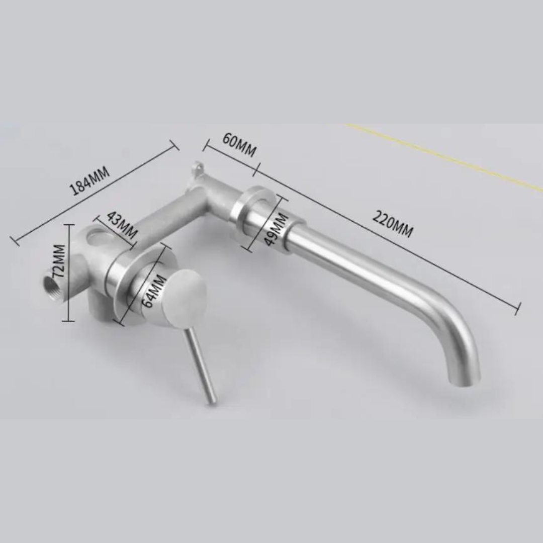 Maliben | Modern Wall-Mounted Basin Tap With Brushed Nickel Finish
