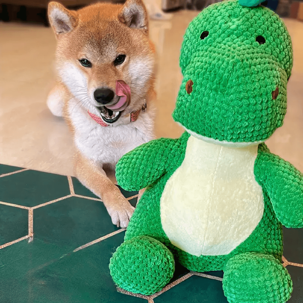 Dino Chew Plush Dog Toy