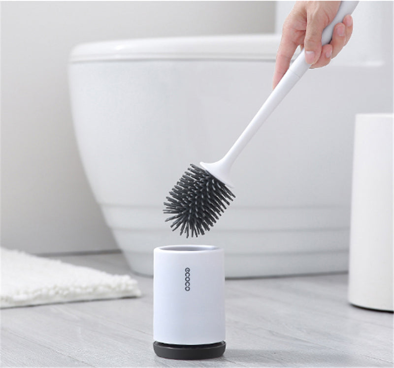 Maliben | Silicone Toilet Brush With Holder | Modern, Efficient Loo Brush For Home Cleaning