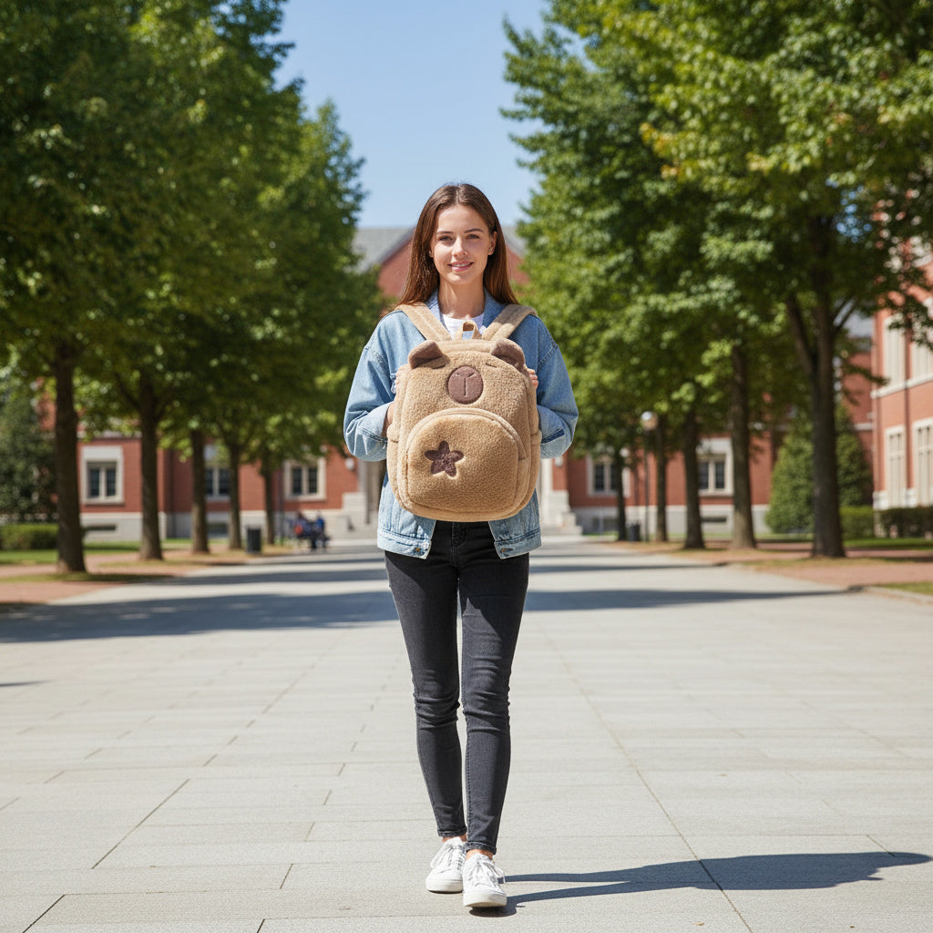 Maliben | Capybara Cute Plush Kids Backpack