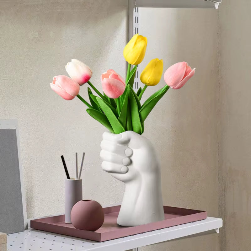 Maliben | Artistic Hand Gesture Ceramic Tabletop Flower Vase