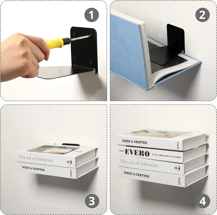 MAliben | SteAlthshelf — Give Your Books a Magical Levitation Charm And Transform Any Wall Into a Stylish Stage!