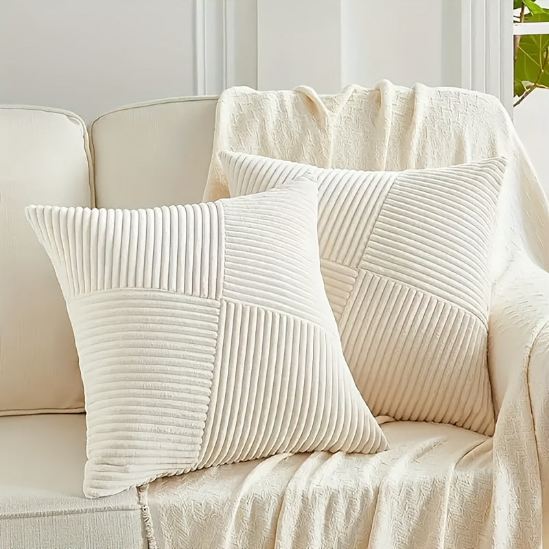 Maliben | Nordliv Pillowcase Set | Boho Style | Soft Cord | 2 Pieces, 45×45 Cm, 50x50cm