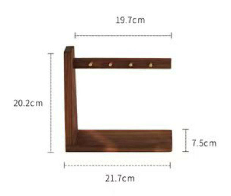 Maliben | Solid Wood Key Organizer With 6 Key Hooks And Storage PlatForm, No Installation Required, Suitable for Storing Keys, Glasses, Wallets And More