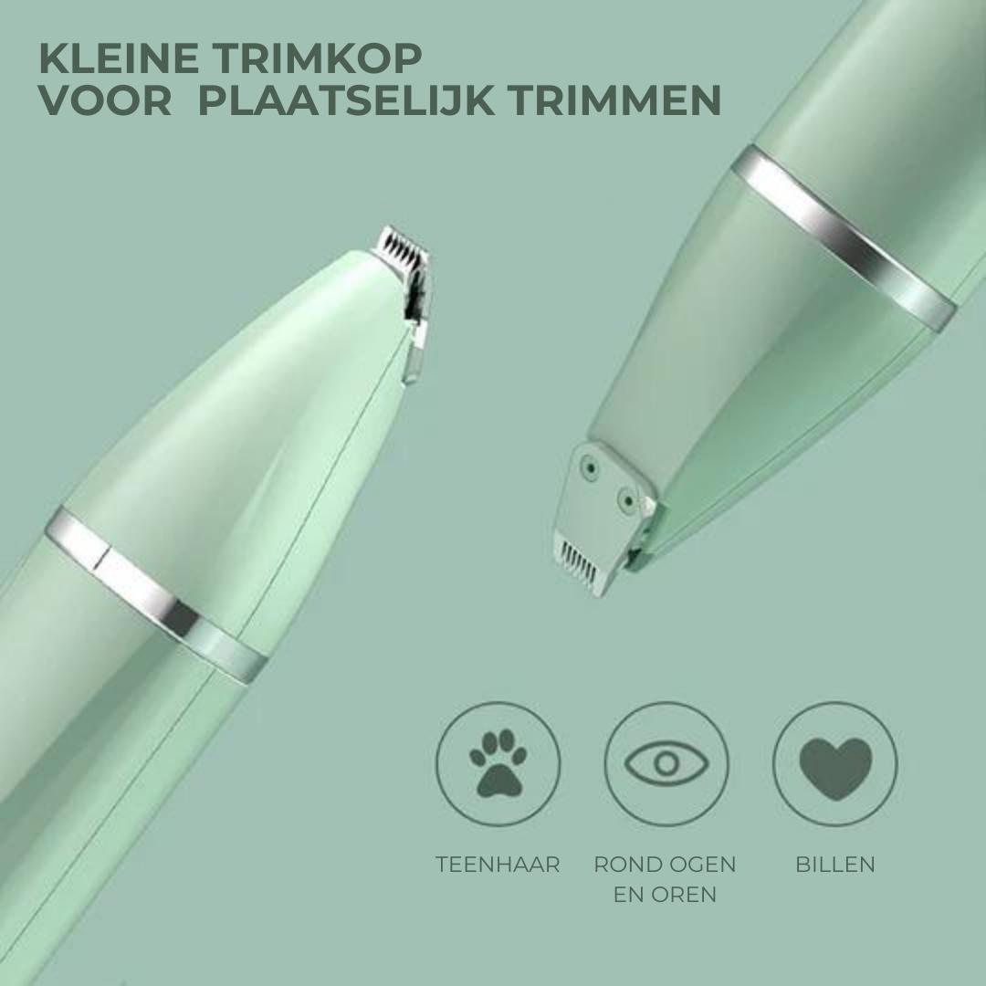 Maliben | Tierpflegegerät Groomilo 4-In-1 | Quiet & Rechargeable | For Fur & Nails | White-Green