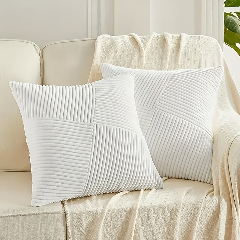 Maliben | Nordliv Pillowcase Set | Boho Style | Soft Cord | 2 Pieces, 45×45 Cm, 50x50cm