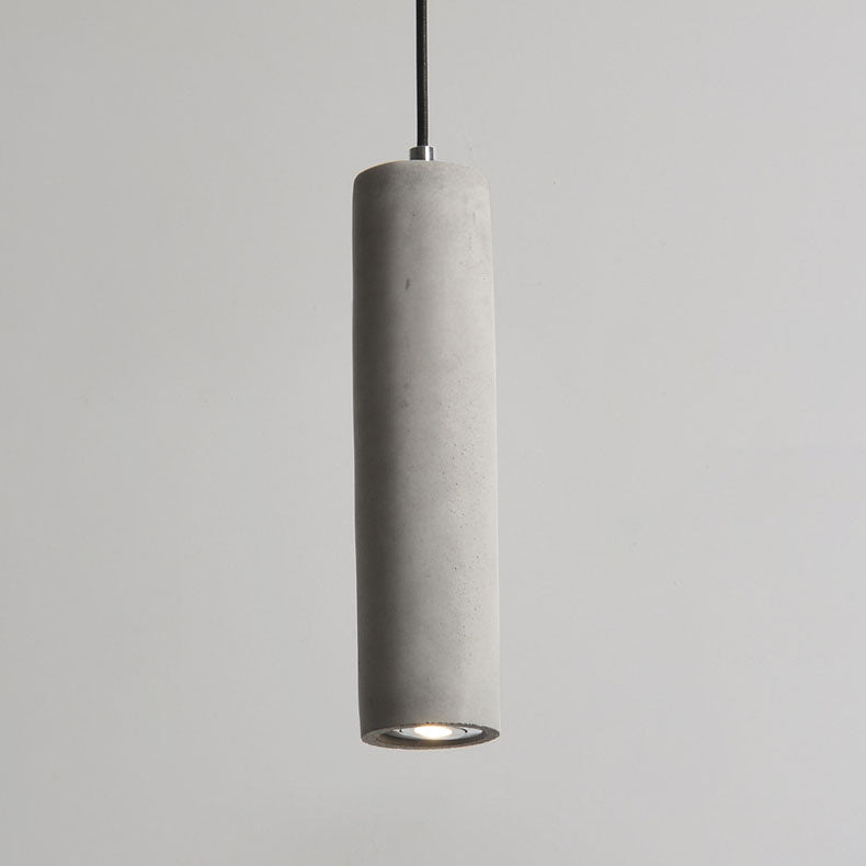 Maliben | Stonecast Industrial Cylinder Pendant Light Made Of Concrete | 1 Light | Smooth Or Rough Surface