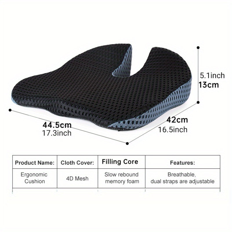 Maliben | Ergonomic Seat Cushion Triacomfort | Triangular Shape With Memory Foam | Breathable & Pressure-Relieving | For Car & Office