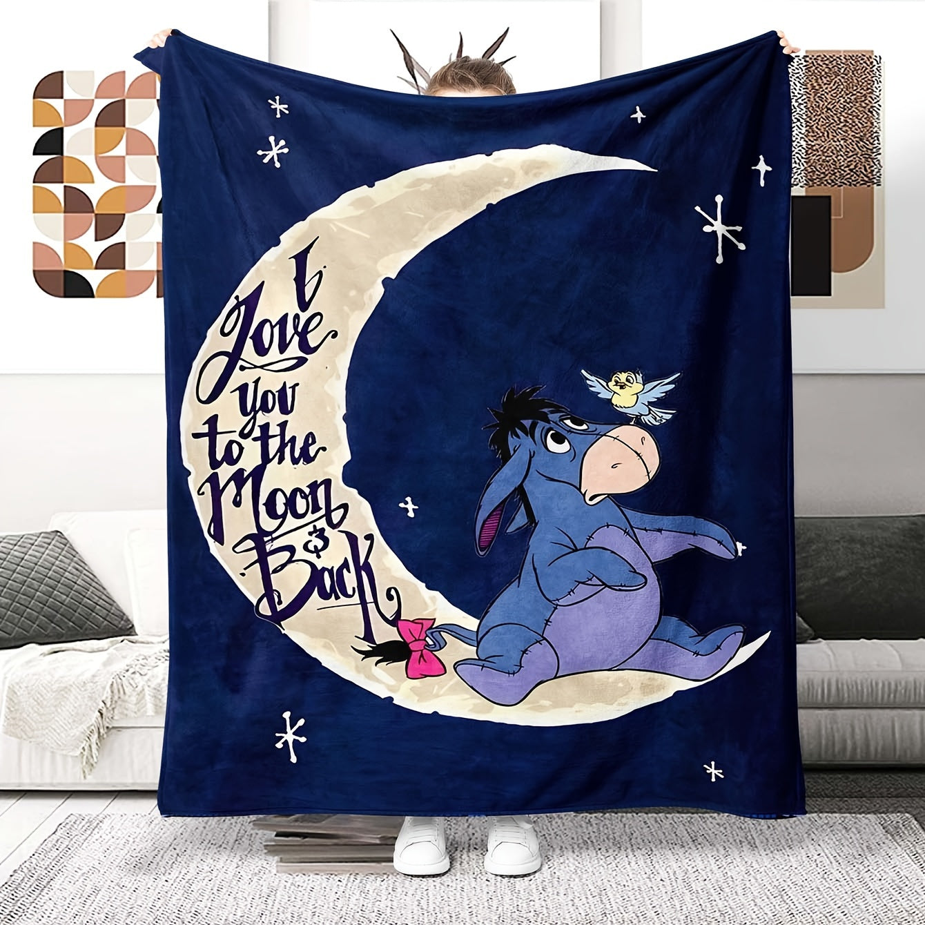 Maliben Soft fleece blanket with Eeyore design - Available in multiple sizes for all...