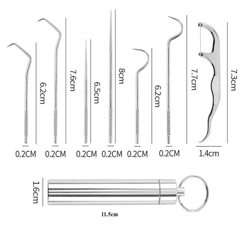 Maliben | Toothpick Set Made Of Stainless Steel (7 Pcs)