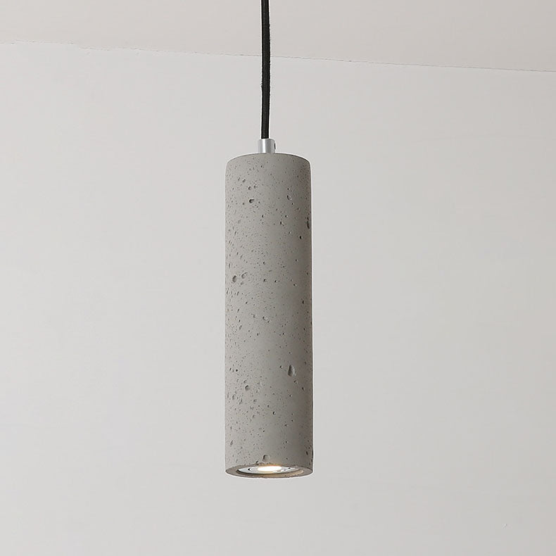 Maliben | Stonecast Industrial Cylinder Pendant Light Made Of Concrete | 1 Light | Smooth Or Rough Surface