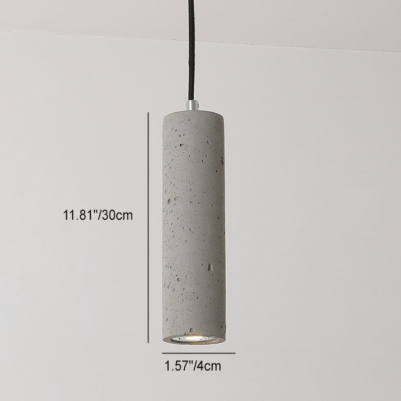 Maliben | Stonecast Industrial Cylinder Pendant Light Made Of Concrete | 1 Light | Smooth Or Rough Surface