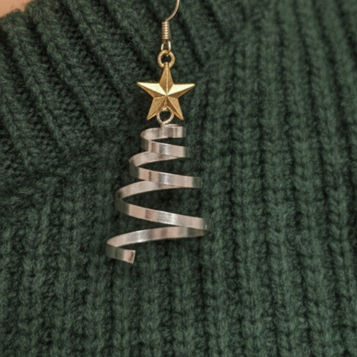 Maliben | Spiral Christmas Tree Dangle Earrings