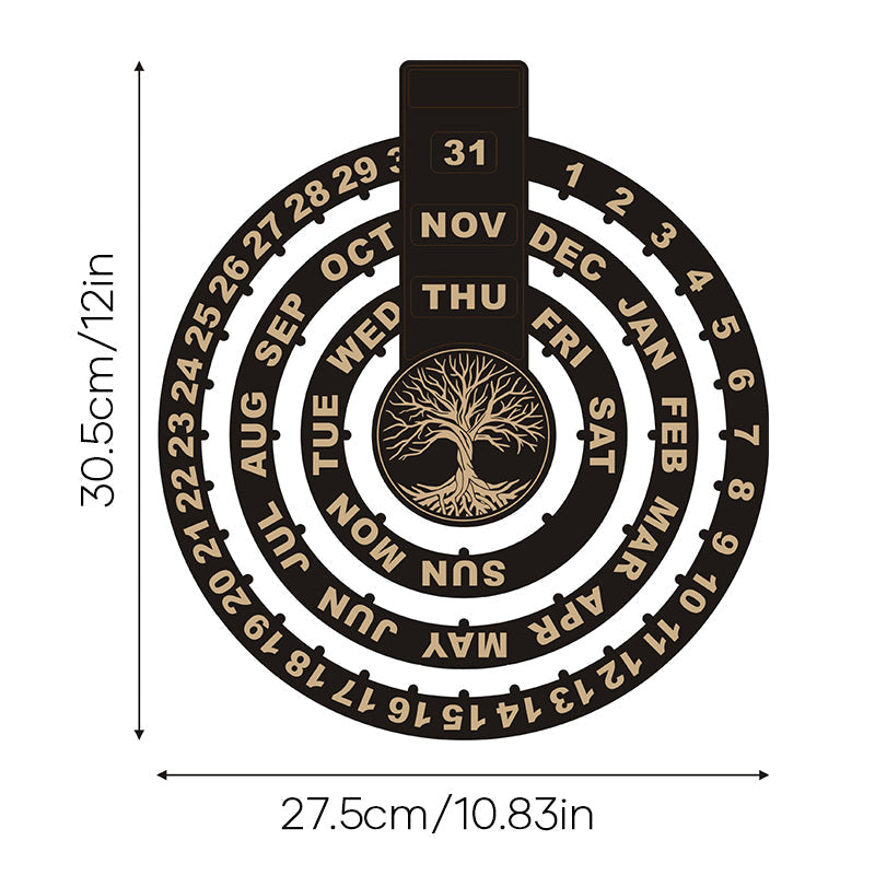 Maliben | Wooden Rotating Circular Perpetual Calendar