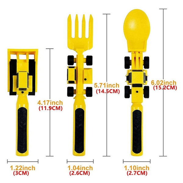 Maliben | Bulldozer Kids Cutlery Set - Constructofork