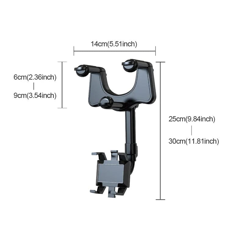 Maliben | Multifunctional 360 Rotatable Car Rearview Mirror Phone Holder