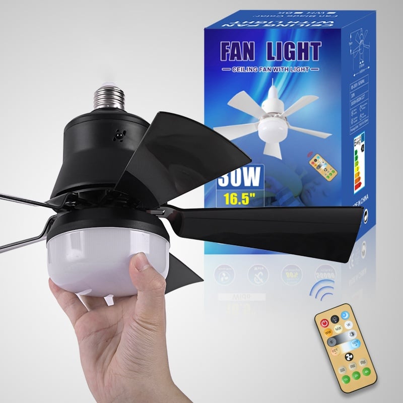 Maliben | 2-In-1 Portable Ceiling Fan & Light With Remote Control