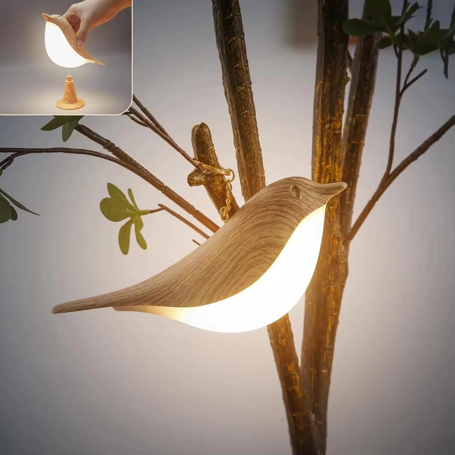 Maliben | Wooden Bird Led Touch-Switch Night Lamp