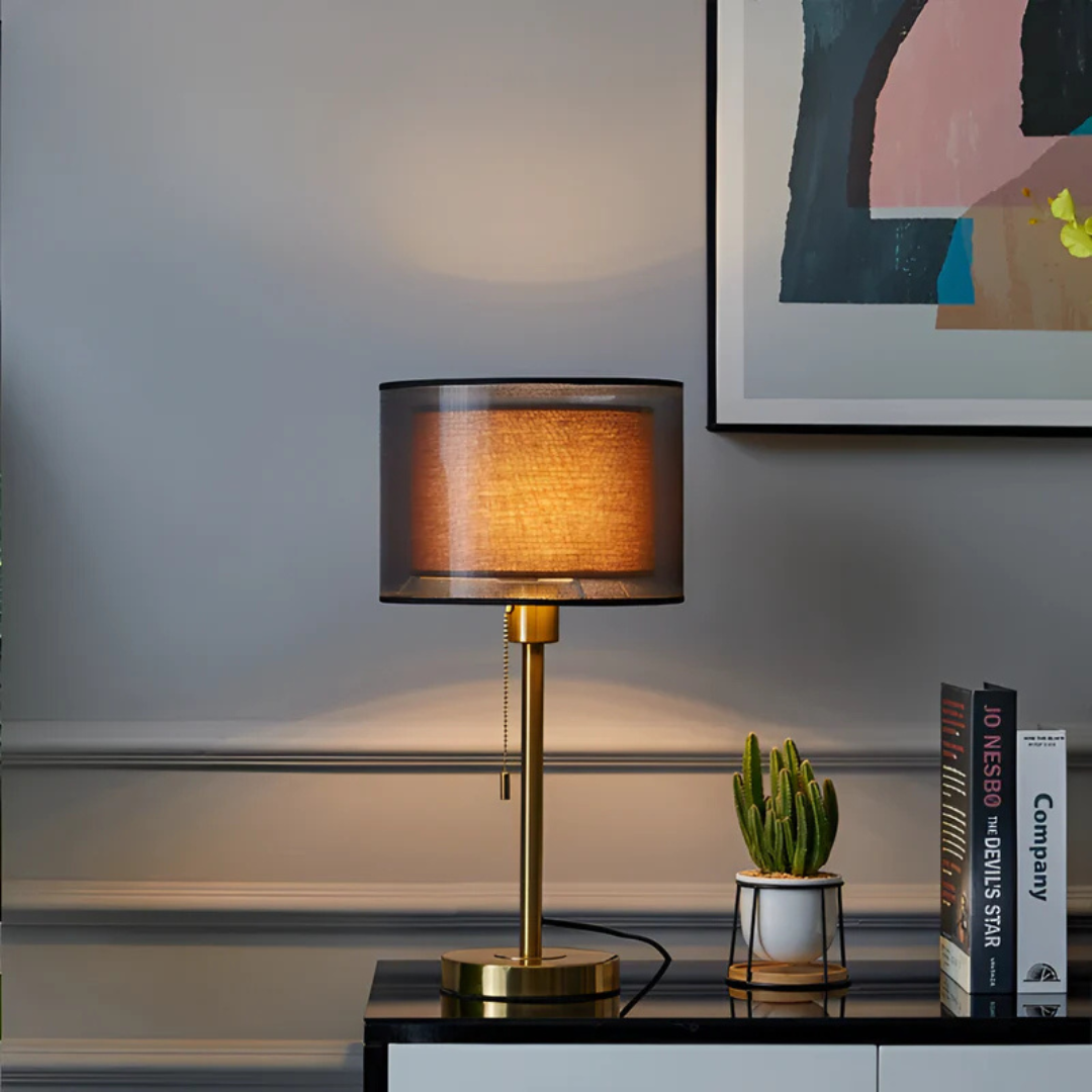 Maliben | Table Lamp With Double Fabric Shade