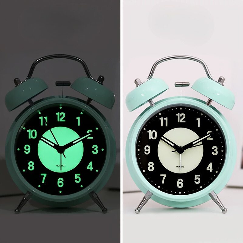 Maliben | LuminousTime - Elegant Metal Alarm Clock with Gentle Lighting for Peaceful Mornings and Nights