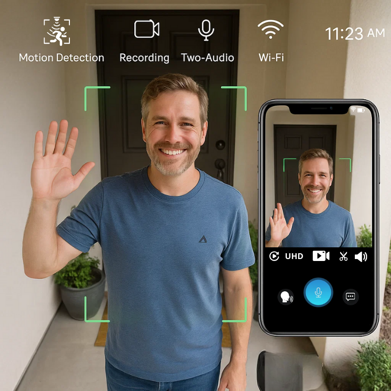 Maliben | Wireless Smart Video Doorbell | No Subscription Needed | High-Definition Camera Doorbell