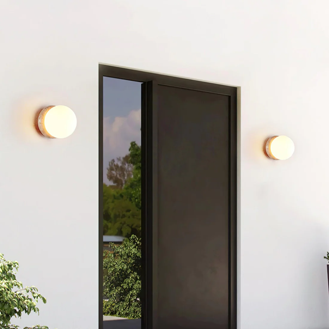 Maliben | Travertine Waterproof Outdoor Wall Lamp