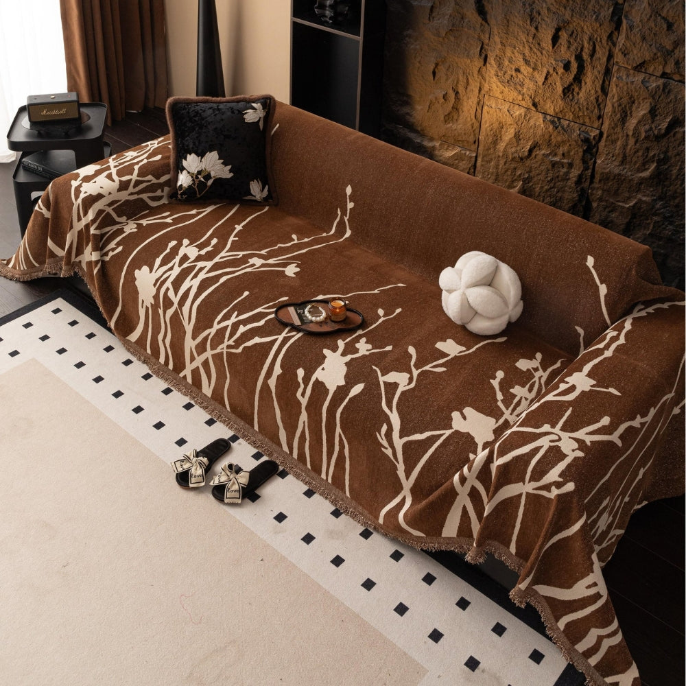 Maliben | Twilight Branches Chenille Sofa Cover