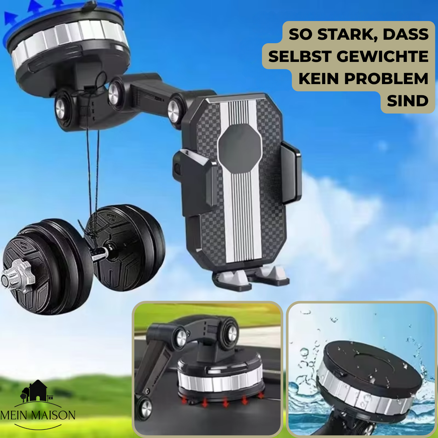 Maliben | Auto Griptech HAndy Holder With Strong Suction Cup and 360° Rotation