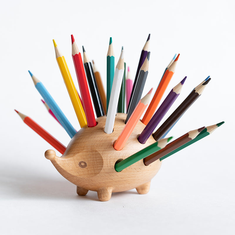 Maliben | Wood Creative Small Hedgehog Pencil Holder, Good Gift FOr Your Family or Friends