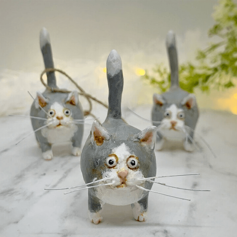 Maliben | Unique Handmade Cat Christmas Ornament - Purrfect Holiday Hangers