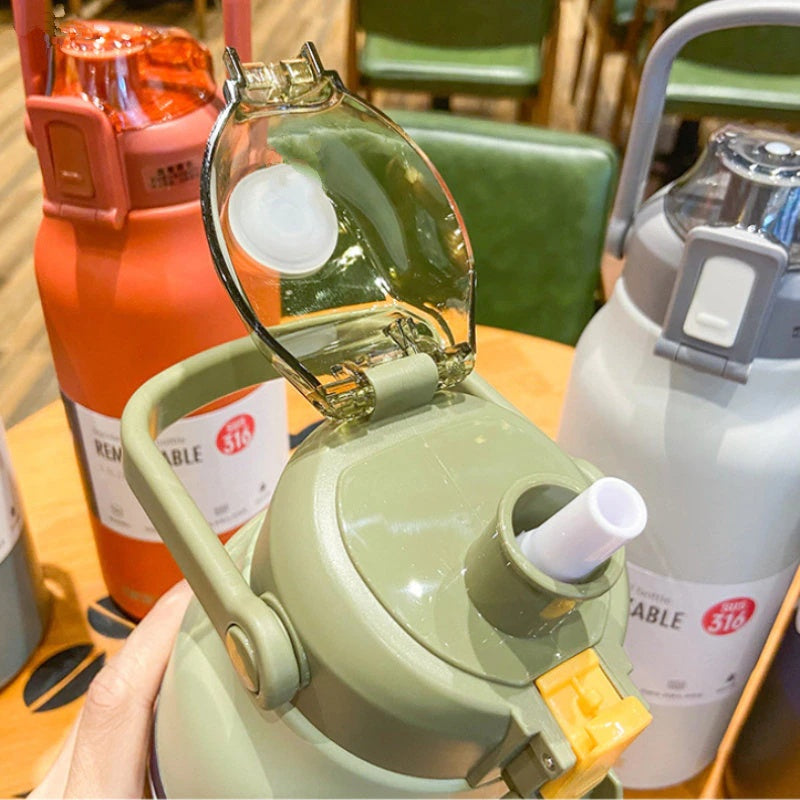 Maliben | StaInless Steel Built-in Straw Camping Thermos