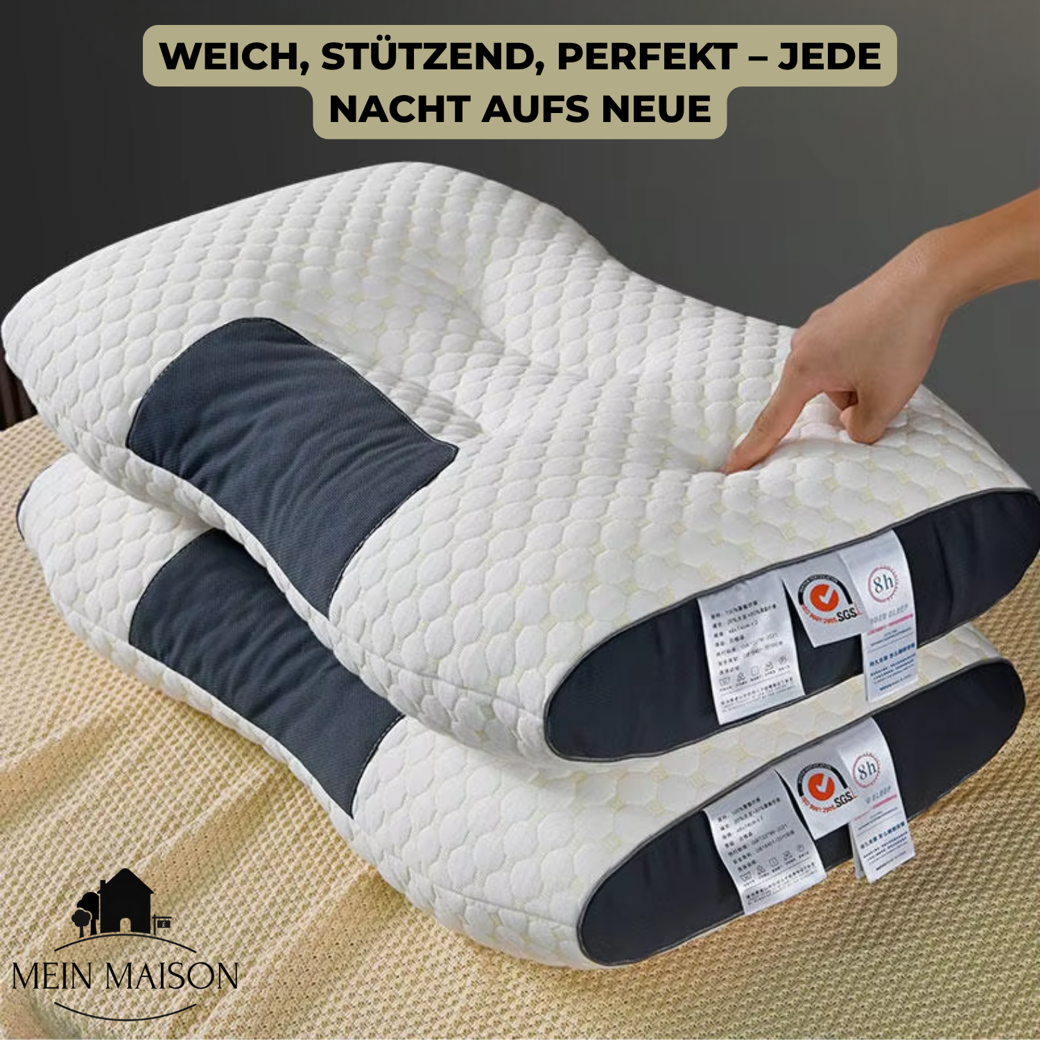Maliben | Ergonomic Neck Pillow Memory Foam Breathable Contour