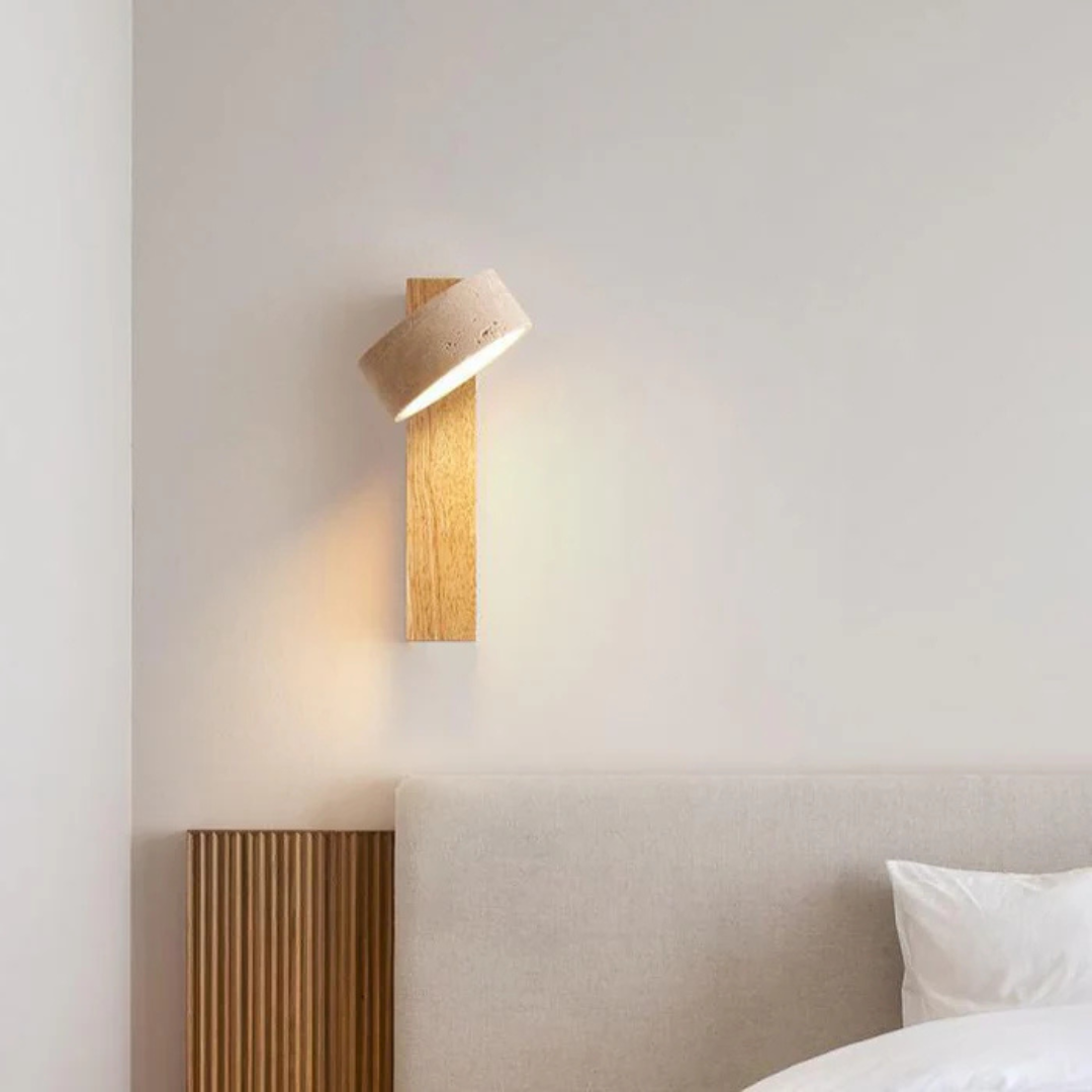 Maliben | Wabi Sabi Wall Lamp | Travertine Wall Lighting Indoor