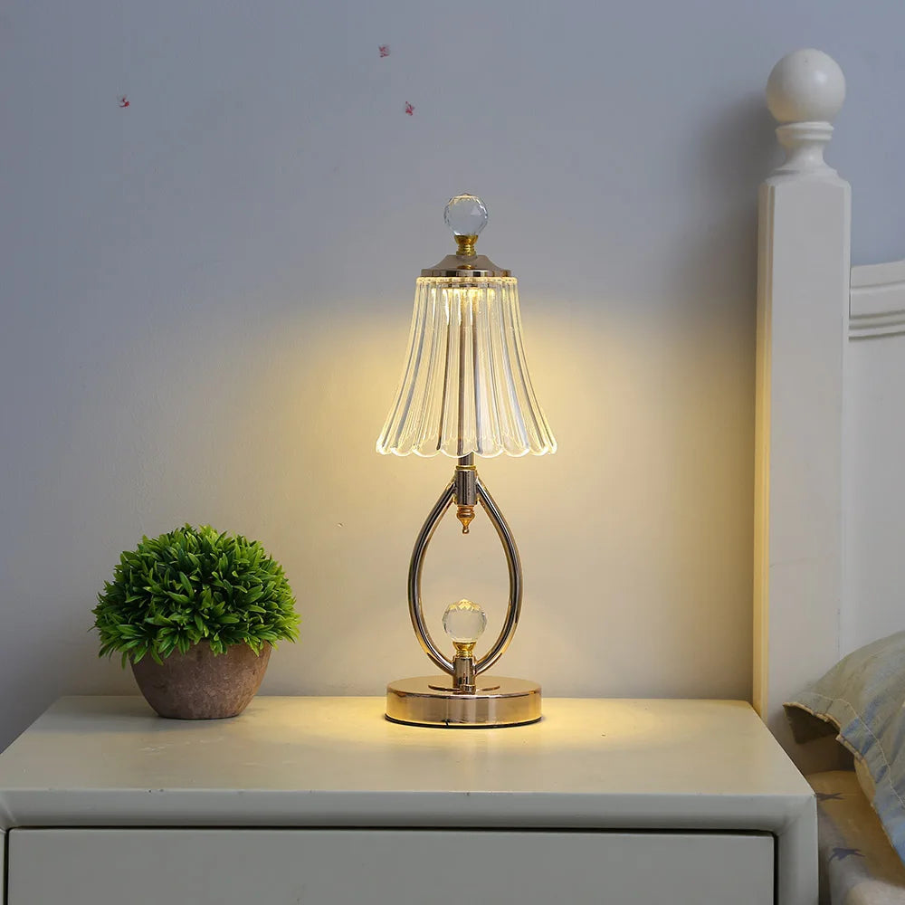 MAliben | Vintage Crystal Table Lamp - Elegant Vintage Crystal Table Lamp For a Charming Atmosphere