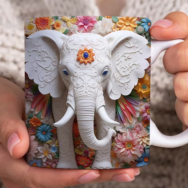 Maliben | 3D Elephant Flower Mug