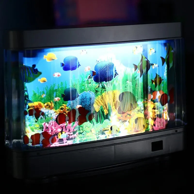 Maliben | Virtual Ocean Desk Fish Tank With Led Night Light