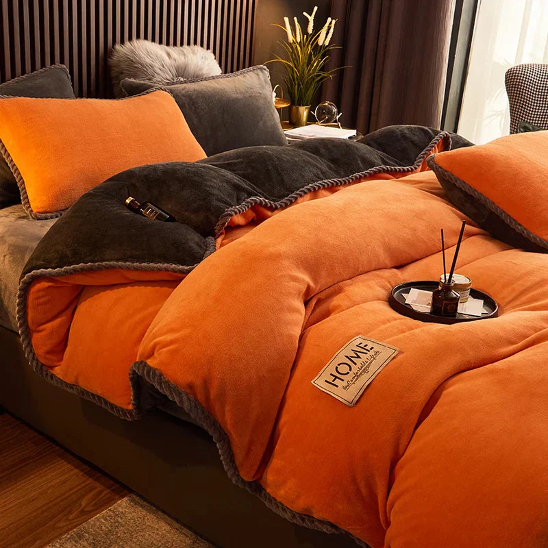 Maliben | Luxury Velvet Fleece Duvet Cover Set - Plushhaven