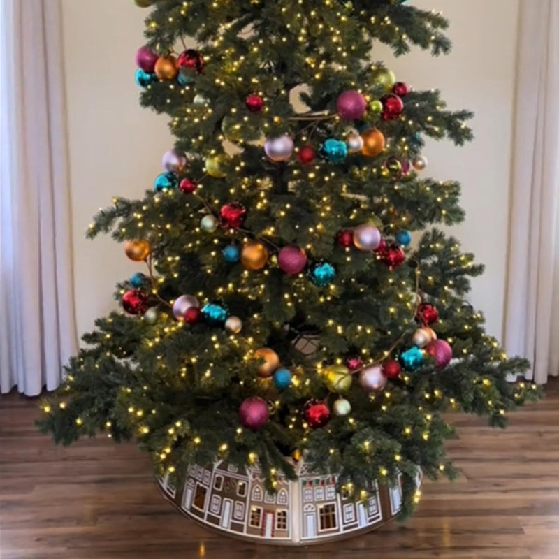Maliben | LED Gingerbread House Christmas Tree Collar Tree Skirt